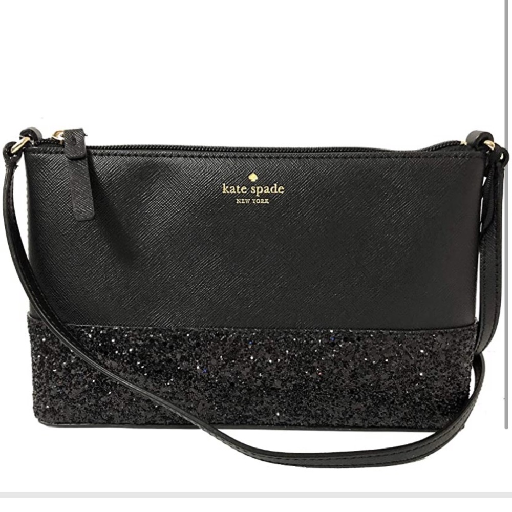 Kate spade black glitter crossbody